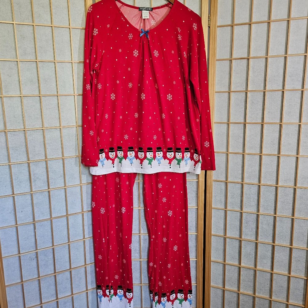 Elegant Emily Christmas Snowman Pajamas